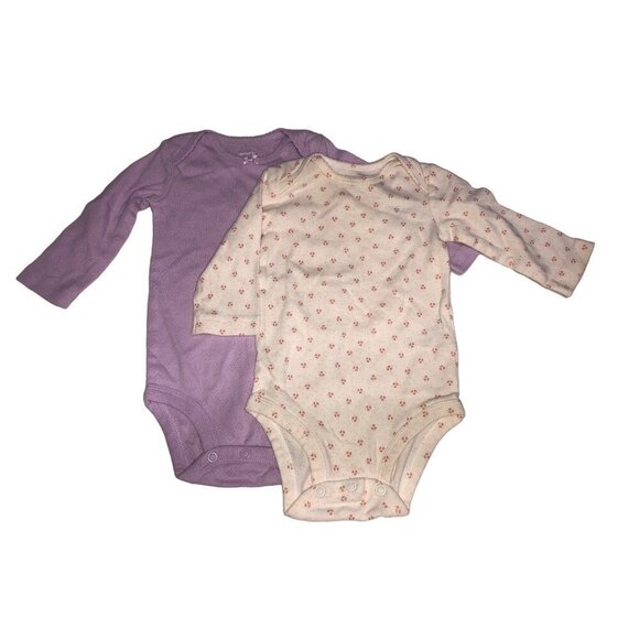 Baby Girl One Piece Bib Bundle 6M Carters Butterfly Duck Ruffles Short Long - Picture 3 of 7